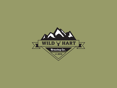 Wild Hart Brewing beer branding brewery clean design deer explore illustration logo mountains outdoor typography