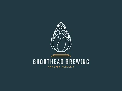 Shorthead Brewing beer branding brewery clean design geometric hops logo minimal outdoor rock typography