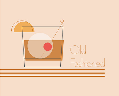 Old Fashioned (Alt) abstract adobe cocktail design fills illustration illustrator minimal oldfashioned vector whiskey