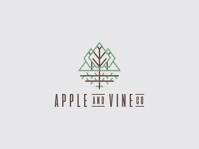 Apple & Vine co. apple branding brewery clean design design explore grapes logo outdoor typography vines vineyard
