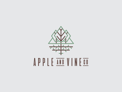 Apple & Vine co. apple branding brewery clean design design explore grapes logo outdoor typography vines vineyard