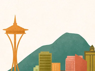 Seattle design flat illustration illustration procreate seattle texture