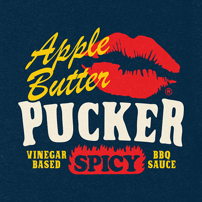 Apple Butter Pucker bbq brand and identity branding design hand drawn hand lettering icon illustration logo typography vector vintage vintage logo