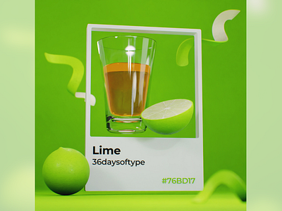 L for Lime 36daysoftype 3dart 3dillustration b3d blender colorful designinspiration font illustration lettering lime limon pantone shot shots tequila texture typedesign typography