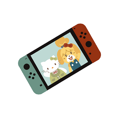 Amiibo Animal Crossing x Sanrio Switch Design amiibo animal crossing design flat illustration illustration procreate sanrio switch