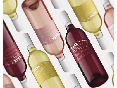 Bask Wine branding design logo minimal packaging red rosé white