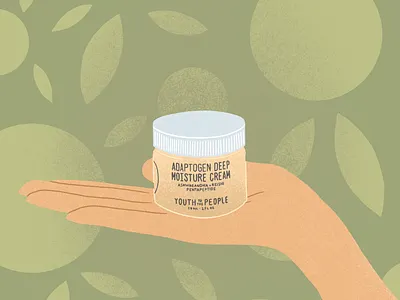 Youth to the People - Adaptogen Deep Moisture Cream Illustration cosmetics cosmetics design design flat illustration illustration procreate youth to the people