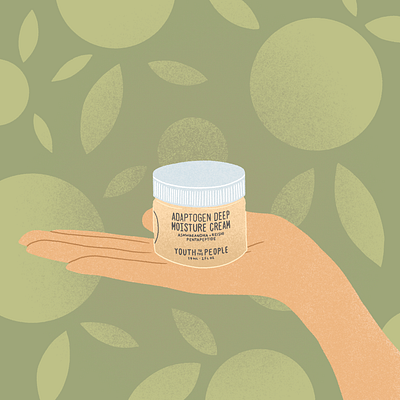 Youth to the People - Adaptogen Deep Moisture Cream Illustration cosmetics cosmetics design design flat illustration illustration procreate youth to the people