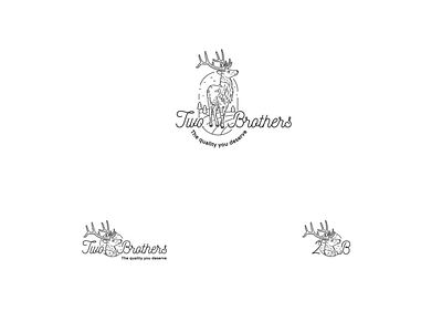 Logo for Two Brothers branding deer deer illustration deer logo design illustration line lineart lined linedesign logo logotype men accessories vector