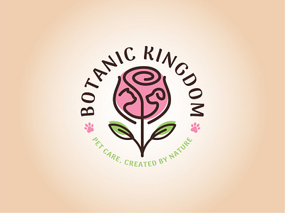 Botanic Kingdom animals botanic botanic logo branding cat cat logo dog logo logo pet pet care petcare pets logo rose rose logo vector