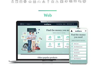 LendingTree Rebrand agency branding business cards charlotte nc color pallette corporate fintech icon set icons lendingtree mobile app rebrand stationery