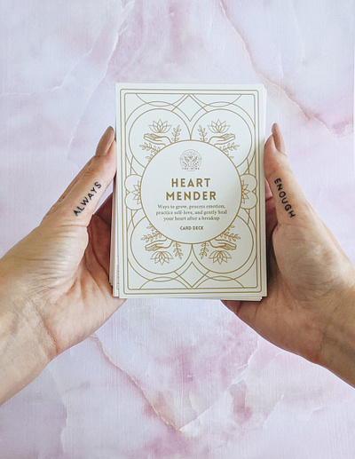 Heart Mender Deck branding breakup card deck cards deck of cards heartbreak identity inner voice lotus love mental health self care self love symmetry
