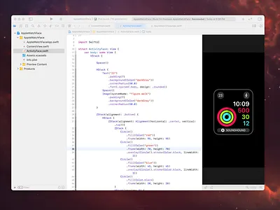 Apple Watch face in SwiftUI apple apple watch code face fitness swift swiftui