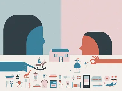 Playing with dolls character design doll illustration play toy