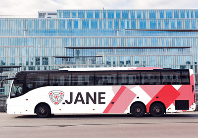 Bus mock up for Jane Franklin Hall brand assets branding bus college community design illustration illustrator logo school university vector