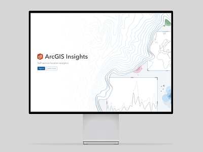 ESRI | ArcGIS Insights Landing Page behance clean creative dailyui design dribbble enterprise illustration inspiration landingpage learnmore login microinteraction minimal signup topography ui userinterface ux vector