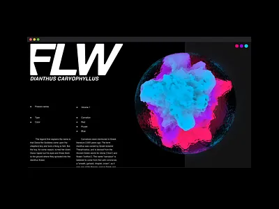 FLW series 3d 3d animation 3d art abstract animation big type cinema 4d cinema4d dark dark background digital art experimental sphere typography vivid colors web web design web ui website website design