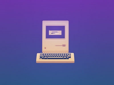 DD8R2 - Time affinity apple cool design flat flat design illustration imac loading midnight minimal old old computer time ui vector