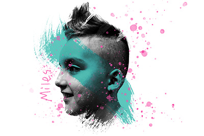 My son Miles digital art textures