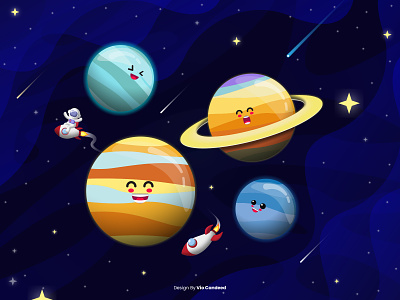 Giant Jovian Planets Illustration adobe illustrator dailywork illustration jovian jupiter neptune planets saturn spaceillustration uranus vector illustration
