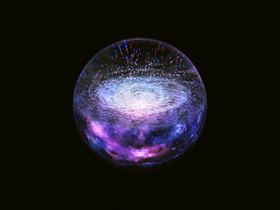 Galaxy ball 3d art 3d artist 3danimation animation blender galaxy glassy particle transmission wantline