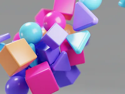 Floaty shapes animation blender blender 3d blue illustration orange purple shapes