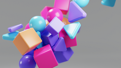 Floaty shapes animation blender blender 3d blue illustration orange purple shapes