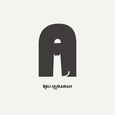 A for Abu Hurairah a logo design cat illustration illustrator logo negative space typo typography