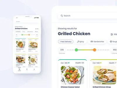 OH! (Order Healthy) FoodApp - Search Page app design clean ui figma food app food app design iphone mobile app mobile design product design simple ui ui ui kit ux
