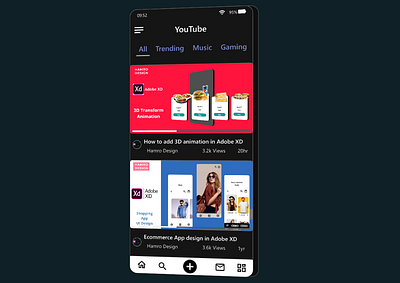 Youtube App Design with 3D Animation 3d animation 3d illustration adobe illustrator adobe photoshop adobe xd photoshop ui ux adobe xd design adobe xd designer adobe xd templates app app design dashboard design dk mandal illustraion illustration india nepal ui uiux youtube