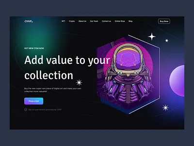 NFT Marketplace website digital nft ethereum landingpage nft nft marketplace nft website product tajul web design website