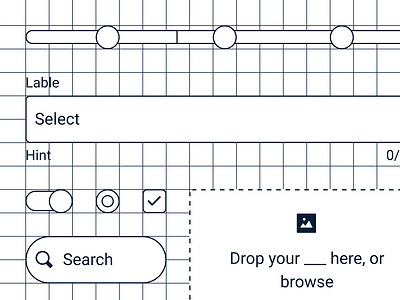 Design System Blueprint pt. 1 blueprint brooklyn brooklyn nyc celebrate checkbox components design dropzone figma icon input field line navy progressbar radio button search select system toggle switch ui