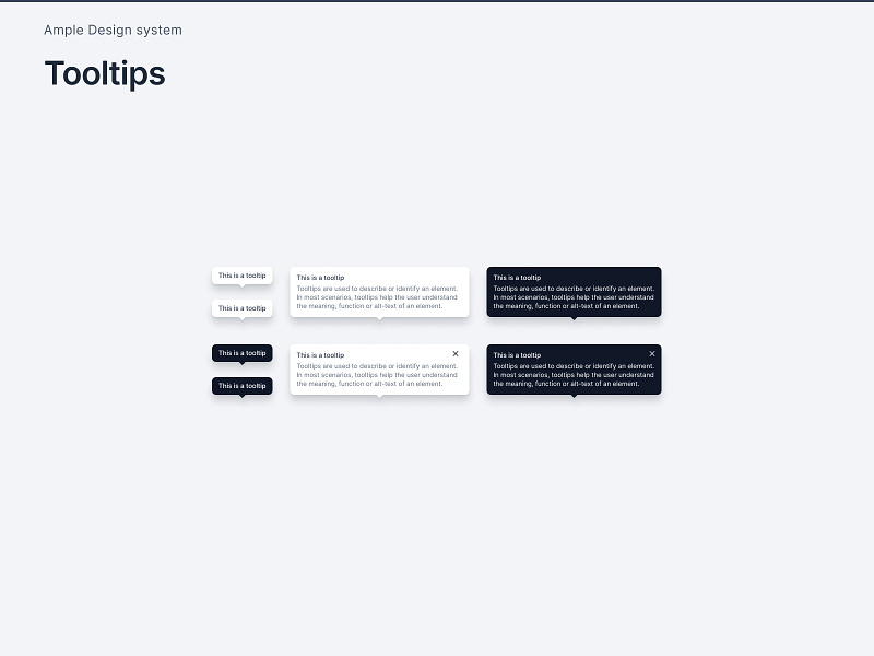 Ample Design System | Tooltips ample amplifyn branding components design design system figma figma components figma design system figma desing sass sass design system tooltip ui ux