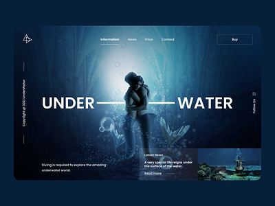 Under Water design diving minimal modern typography ui underwater water