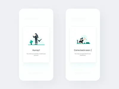 Daily UI - Flash Message app app design behance dailyui dailyuichallenge design error fail flat mobile modal product success success message ui unsubscribe ux