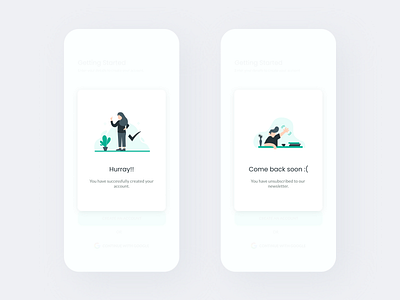 Daily UI - Flash Message app app design behance dailyui dailyuichallenge design error fail flat mobile modal product success success message ui unsubscribe ux