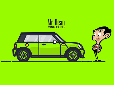 Mr Bean MIni Cooper adobe illustrator designers illustration art illustrator minicooper minimal mr bean mrbranding vector vector illustration