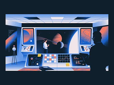 Control Room branding galaxy illustration nasa organisation scifi space