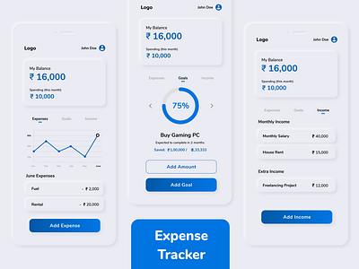 Expense Tracker - Neumorphism UI Design app art clean dailyui design expense tracker minimal neumorphism ui ui ux