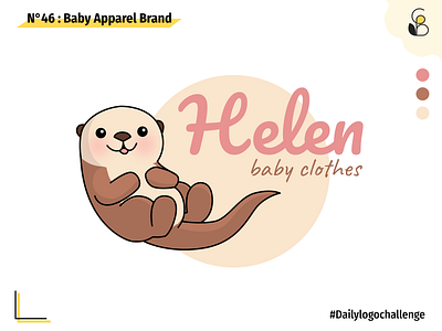 Daily logo 46 Baby apparel Brand 🦦 apparel apparel logo branding challenge dailylogo dailylogochallenge dailylogodesign design figma logo otter vector