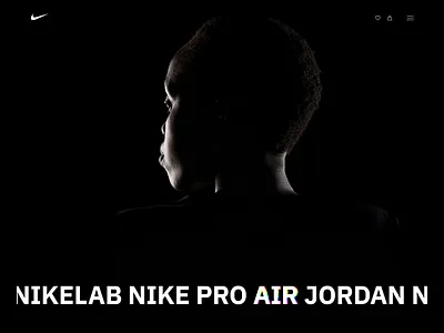 Nike Vision website. Dark theme/Concept black theme concept design figma nike online store ui ux web design