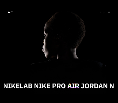 Nike Vision website. Dark theme/Concept black theme concept design figma nike online store ui ux web design