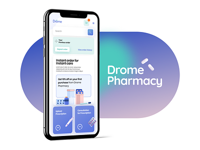 ~ Drome | Pharmacy ~ branding delivery app drome medical app medical ui medicines minimal mobile app mobile ui pharmacy service ui ux