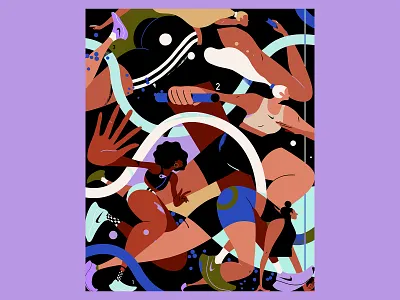Teamwork makes the dream work characterdesign flow illustration nike nikewomen race rally running sports start team teamwork women