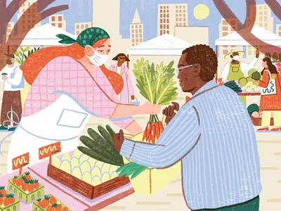 Alvin Hall character digital editorial folioart food illustration olivia waller texture