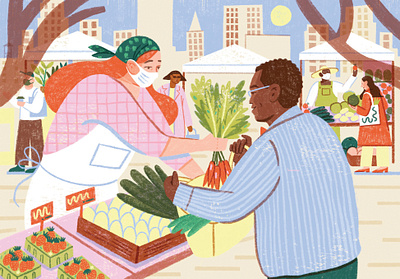 Alvin Hall character digital editorial folioart food illustration olivia waller texture