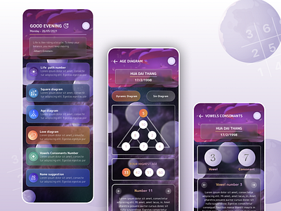 Numerology App design app design ui ux