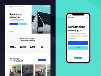 Mount - Mobile Responsive figma homepage landing page mobile design mobile responsive mockup real estate real estate agency responsive design responsive layout responsive web responsive website typogaphy ui design ux design web design web responsive web ui design website website design