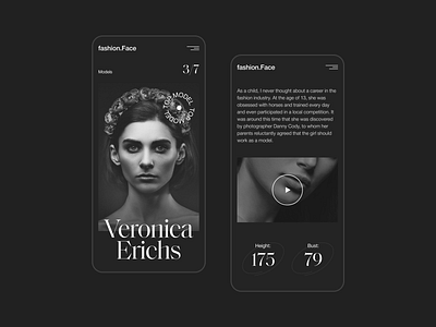 fashion.Face - Mobile concept design fashion fashion design figma minimal minimalism mobile mobile fashion mobile ui topmodel ui ux uxui web website