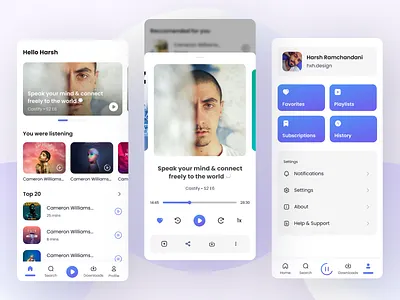 Podcast App Design app appdesign appui dailyui dailyuichallenge figma podcast ui ui design uichallenge uidesign uitrends uiux ux